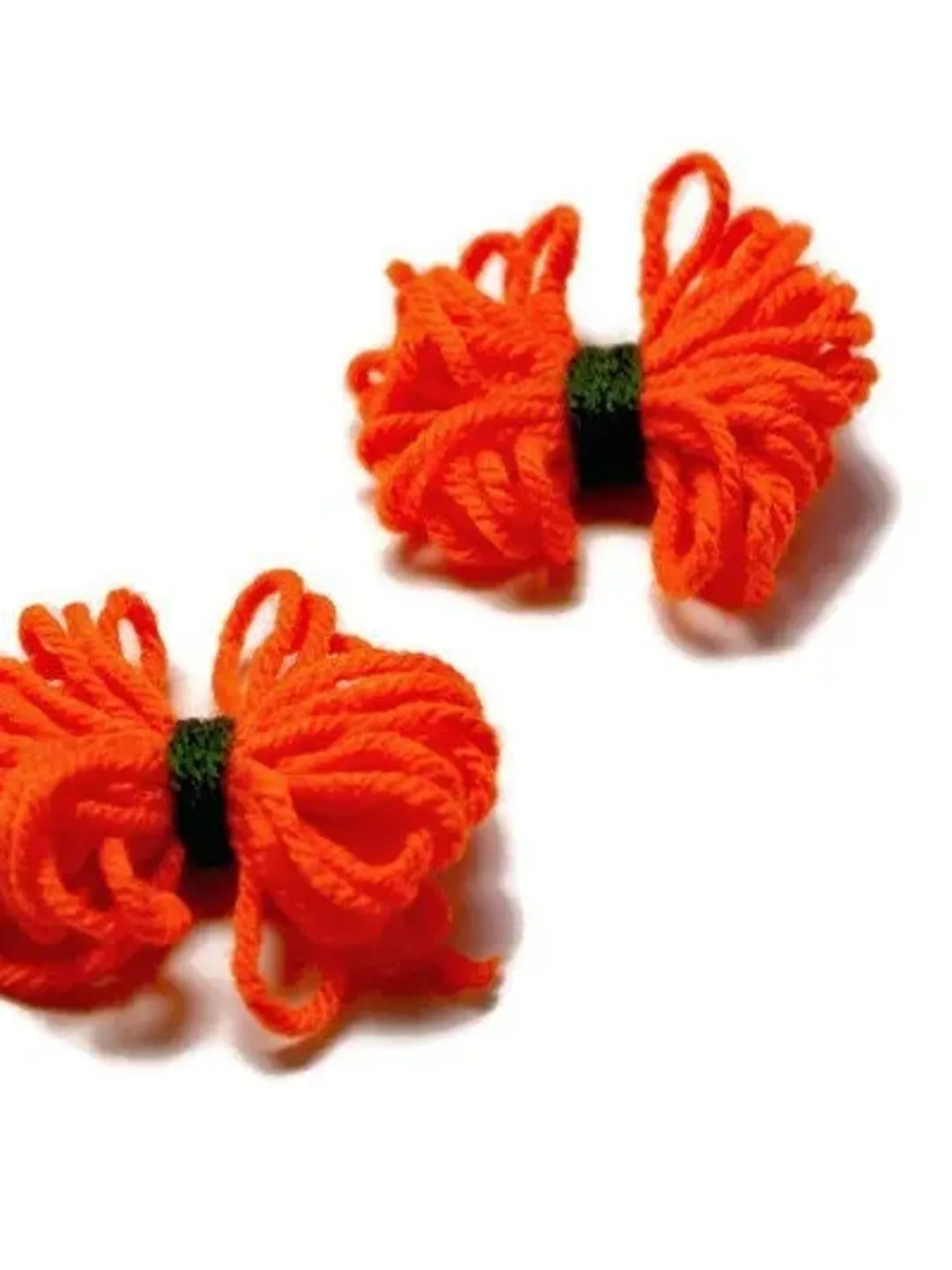 Pumpkin Piggies Bow Set, Halloween Hair Accessories, Gifts for Little Girls, Fall Orange Piggie Bows, Nylon Headband Piggies, Thanksgiving