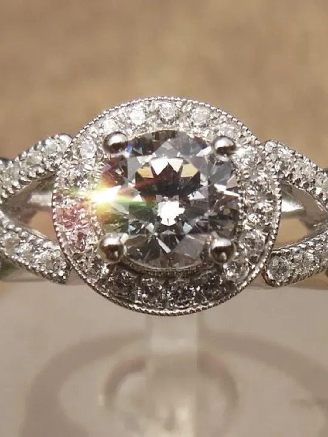 Solid 14K White Gold 5.5MM Round Semi Mount Ring / Engagement & Wedding Ring / Diamond Ring