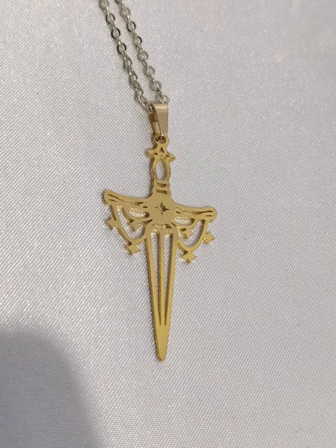 Gold plated Brass Sparkly Star Sword Necklaces