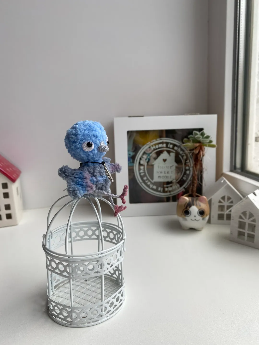 Miniature crochet pigeon funny gift for best friends , small gift