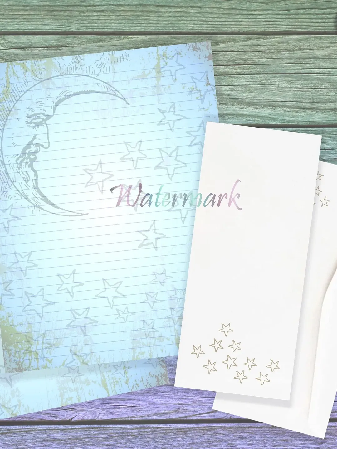 Blue Moon Stationery | Moon Writing Paper | Dream Journal Pages | Junk Journal Page | Moon Letter Paper | Lunar Paper | Witch Page