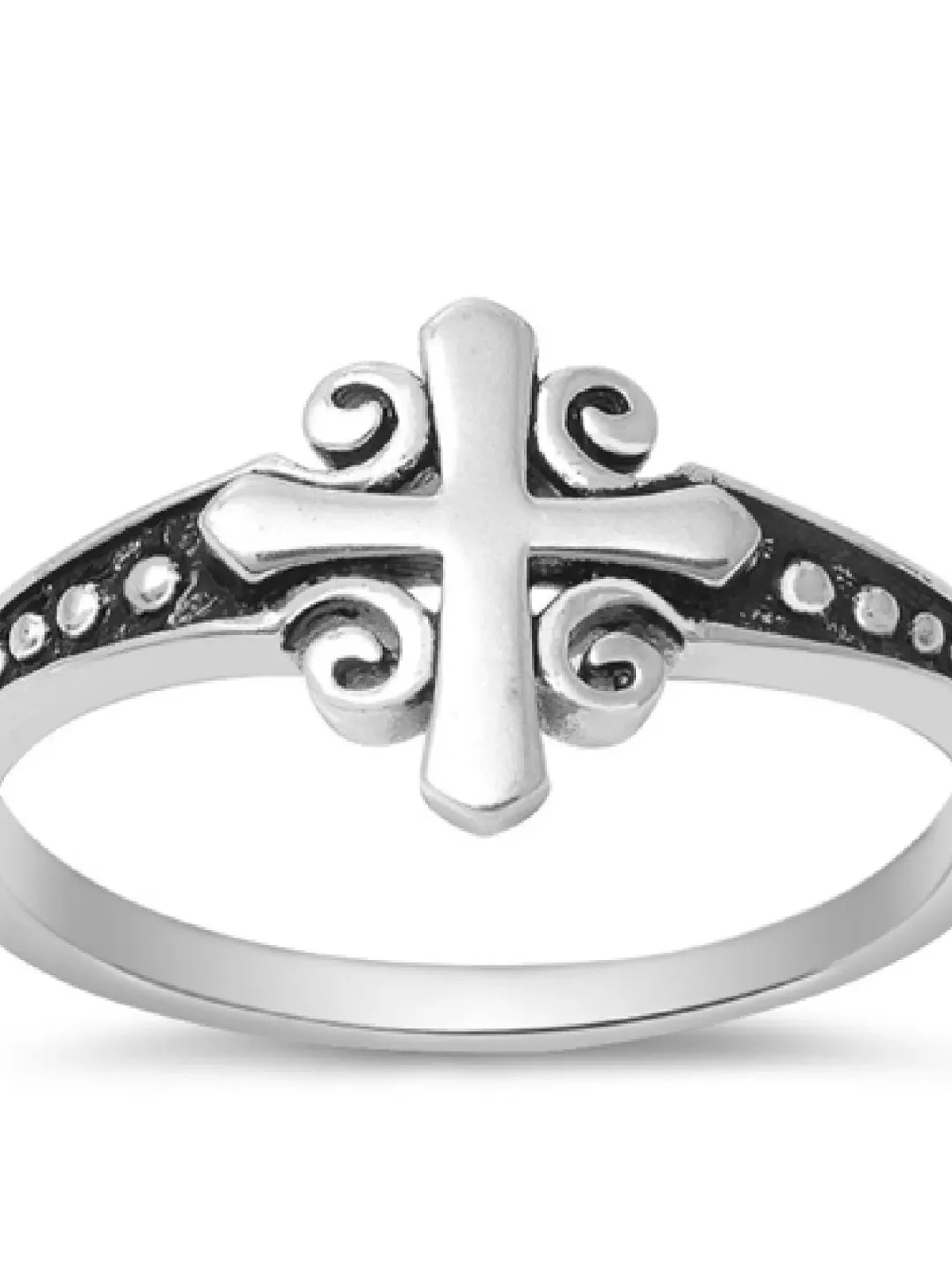 Sterling Silver Cross Ring, Thumb Ring, First Communion Gift, Confirmation, Cross Ring for Children, Religious Jewelry unisex Size 4 to 10