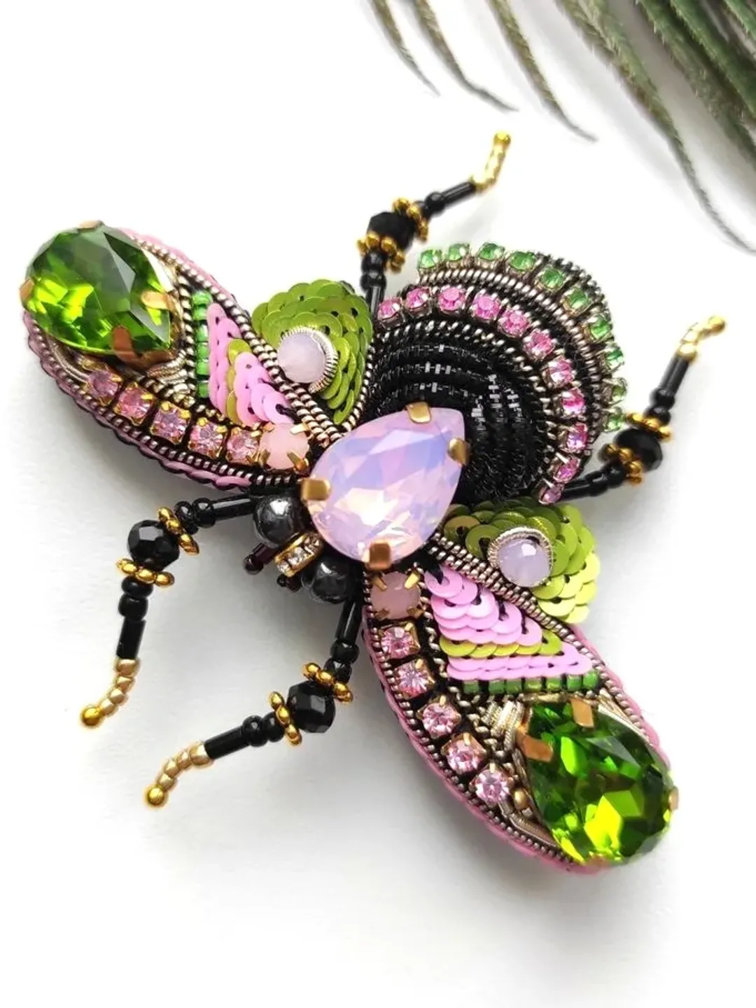 Beaded insect brooch, insect pin, mooth brooch, butterfly brooch, bug pin, bee brooch, bug brooch, insects, madam toto