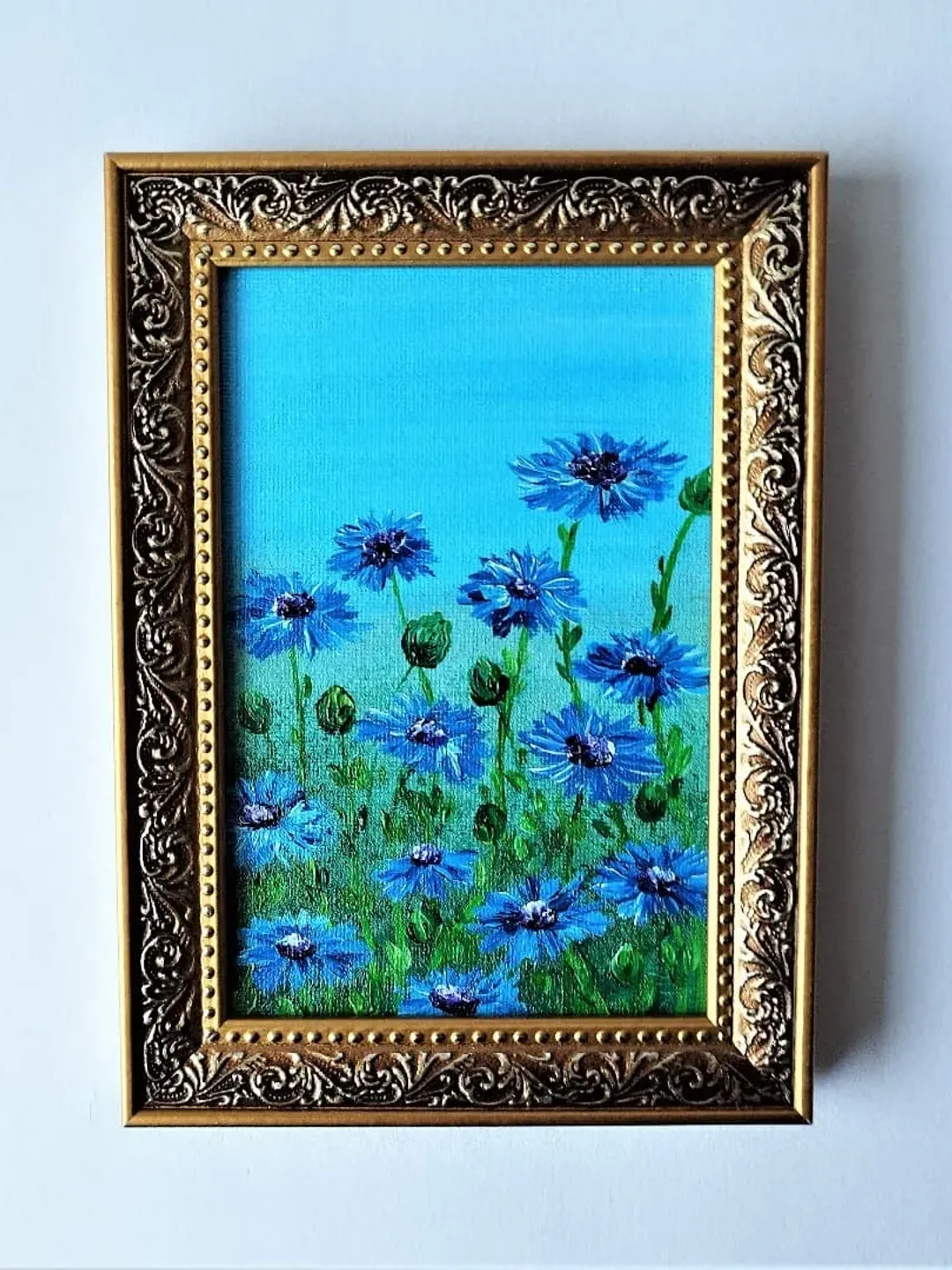 Wildflowers acrylic painting, Painted landscape, Flower painting on canvas, Flower landscape paintings, Small wall art
