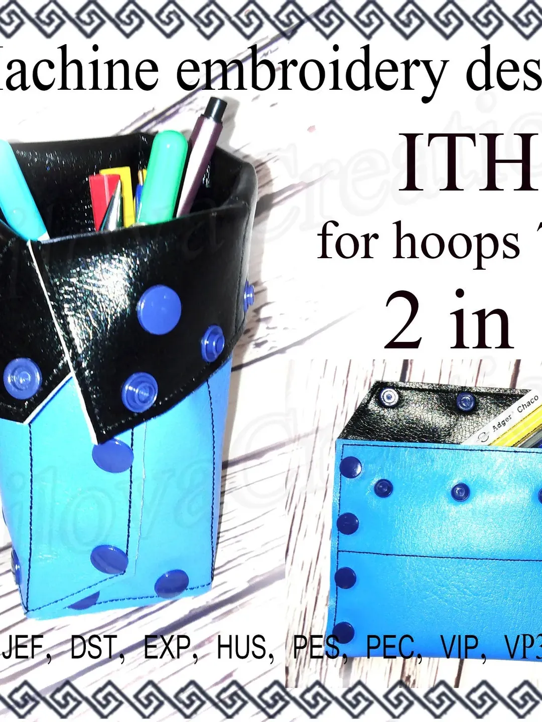 In the Hoop embroidery design pencil case  Machine Embroidery designs pencil holder ITH embroidery file Instant Download projects