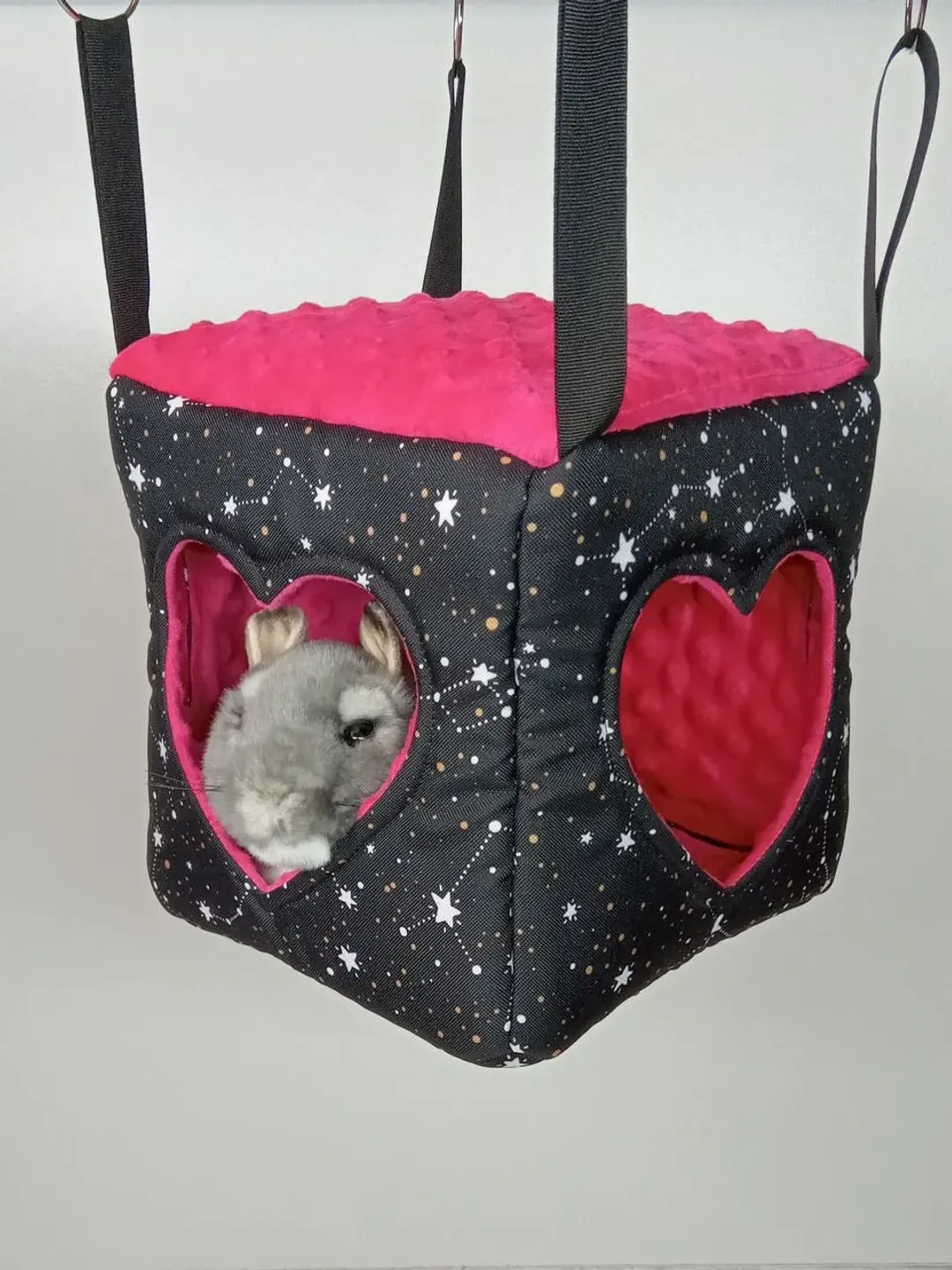 Chinchilla house, rat hammock, rat cube, ferret cube, fleece house cube, rat cage accessories, hammock for small animals