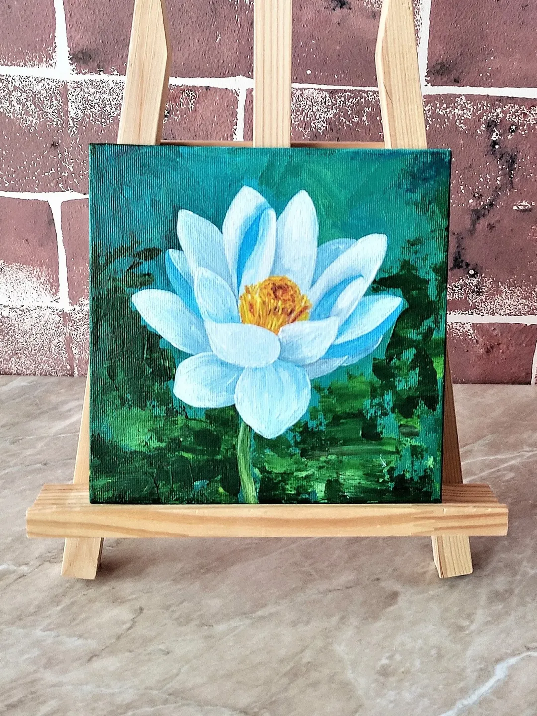 Lotus Painting Water Lily Original Painting Impasto Lotus Art Wall ...