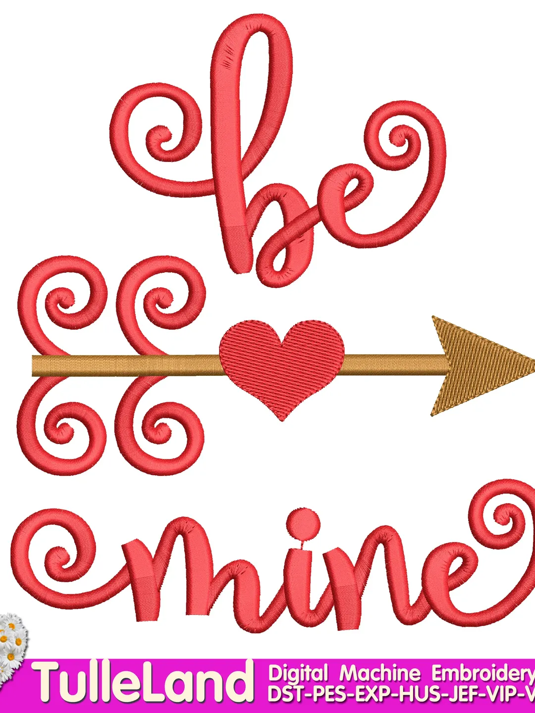 Be mine Heart Valentine 1 st Valentines Day Love Heart Design applique for Machine Embroidery