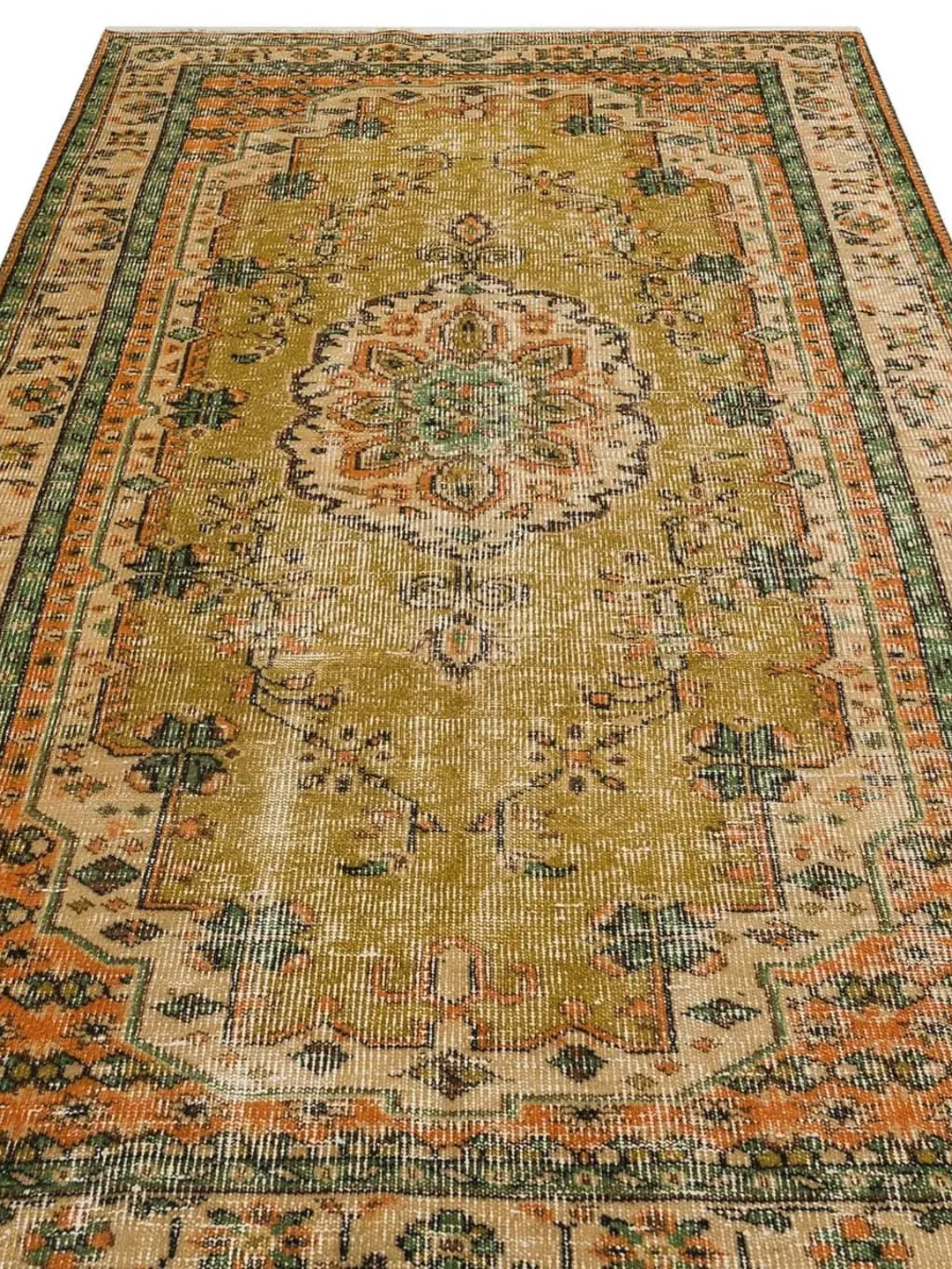 Orange Turkish Rug for living room, Turkish Rug, Oushak carpet, Home decor,  5x8,7 ft