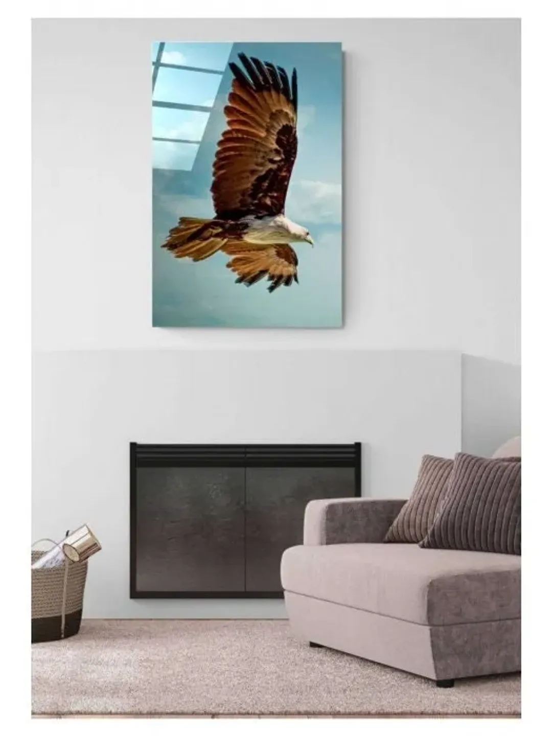 Digi-art Eagle Tempered Glass Printing Wall Art , Natural And Vivid Wall Decor , Modern Wall Art, Extra Large Wall Art