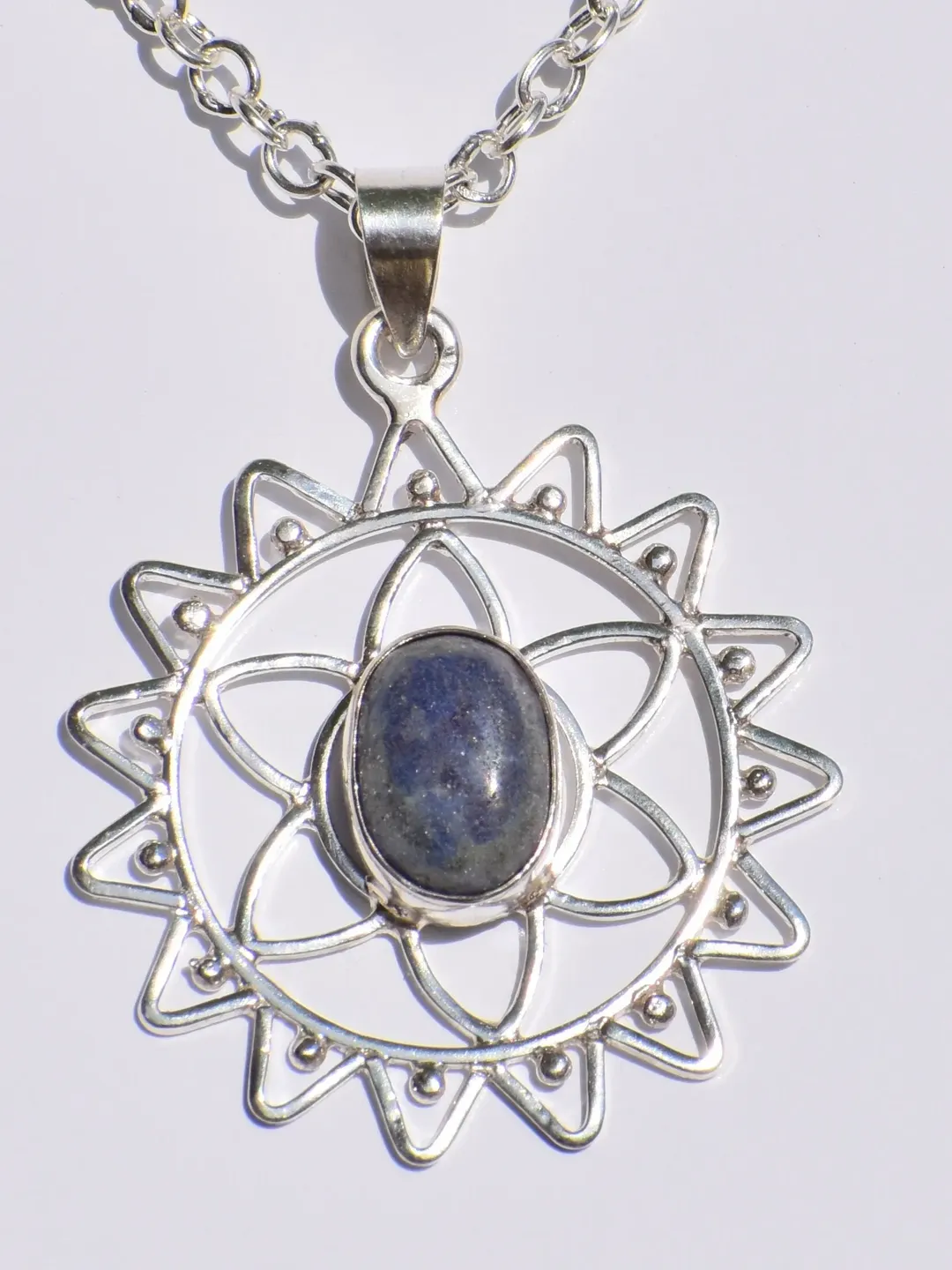 Lapis Lazuli Pendant, Oval Lapis Lazuli, Handmade Necklace, 925 Sterling Silver Pendant, Healing Gemstone, Solitaire Jewelry, Gift For Women