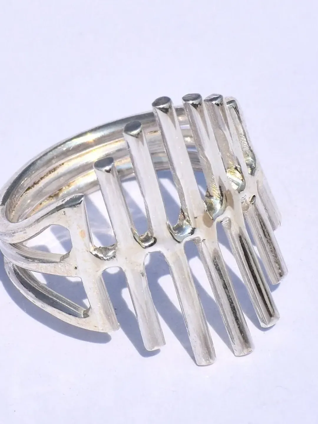 Silver Bar Ring, Crown Ring, Handmade Ring, 925 Sterling Silver Ring, Fidget Ring, Chunky Ring, Best Friend Gift, Statement Ring, Gift Ring