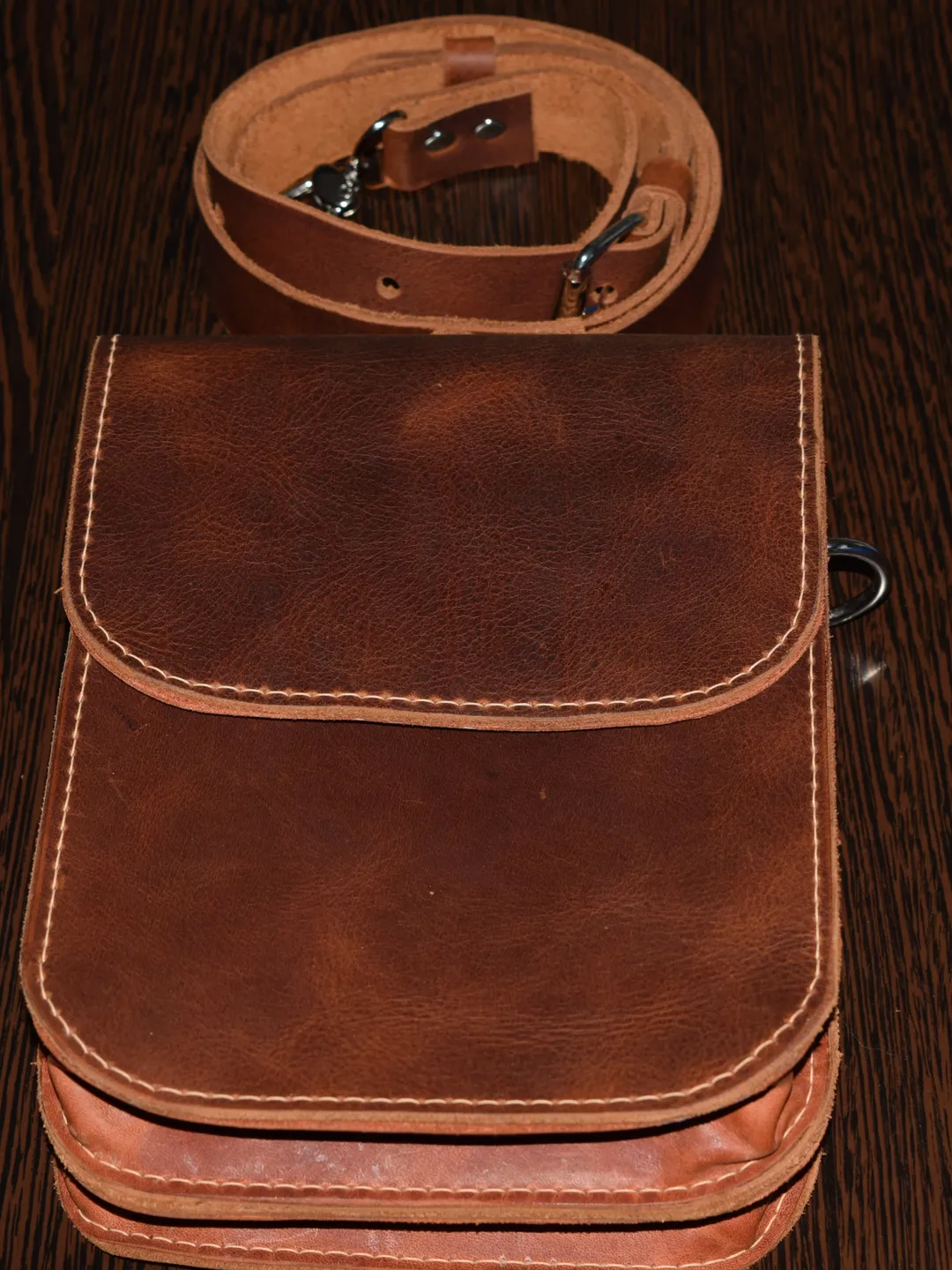 Leather shoulder Bag  - Leather Wax - Shoulder Bag - Vintage Shoulder Bag - Shoulder Bag