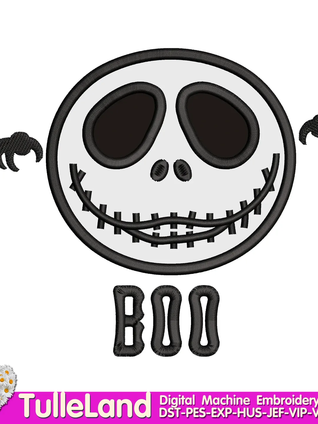 Halloween Ghost Skeleton Machine embroidery applique design