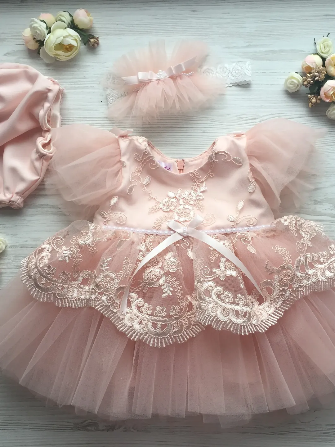Dress for baby girl. First birthday dress. Baptism dress. Christening dress. Flower girl dress. Take home outfit. Dress for girl.