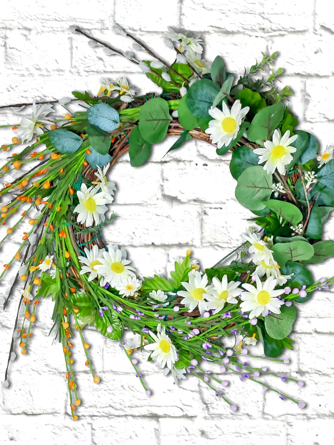 Transform Your Front Door with 20-Inch Farmhouse-Style Wreath, Perfect ...