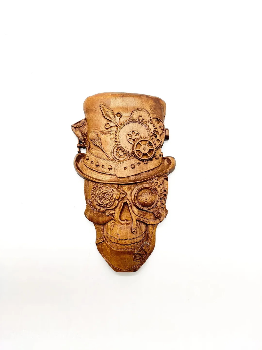 Wood sugar skull, Wooden skull tiki mask, wall decor, wall panel, wooden wall panel, wooden mask, wooden skull mask, carved mask