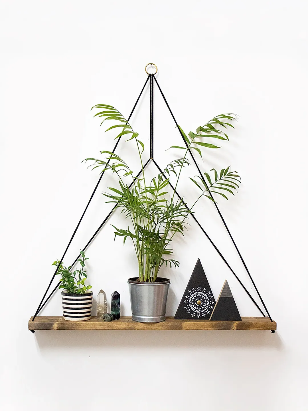 Hanging Shelves Floating Shelves Hanging Wooden Shelf Floating Shelves Geometric Shelves Swing Shelf
