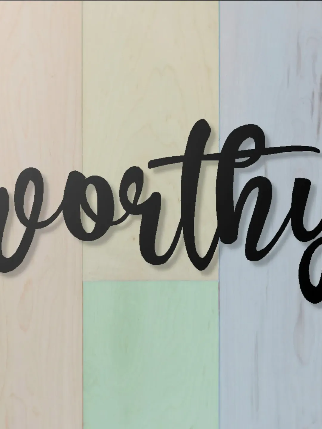 worthy Cursive Metal Sign, worthy Wall Decor, Metal Word Art Sign, Teenager Room Deocor, Christmas Gift, Childs room decor, Dorm Decor