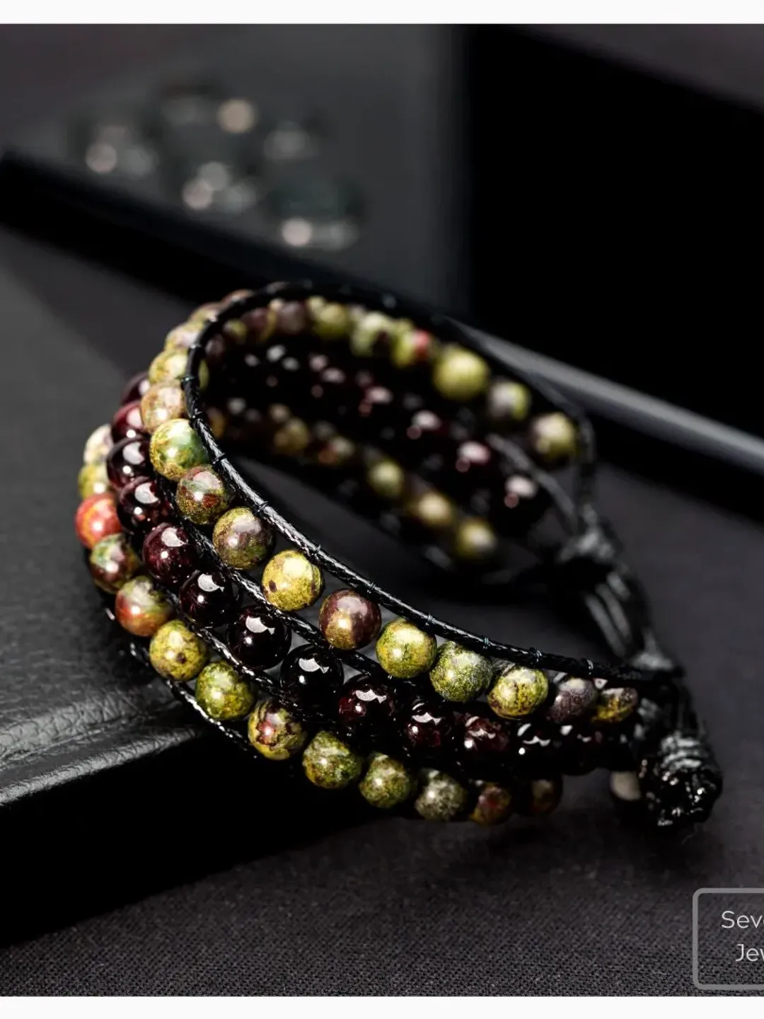 Genuine Garnet Bracelet, Jasper Gemstone Bead, Unique Design Wristlet, Boho Jewelry, Allochroite Stone, Gifts for Men, Gifts For Women, Bead