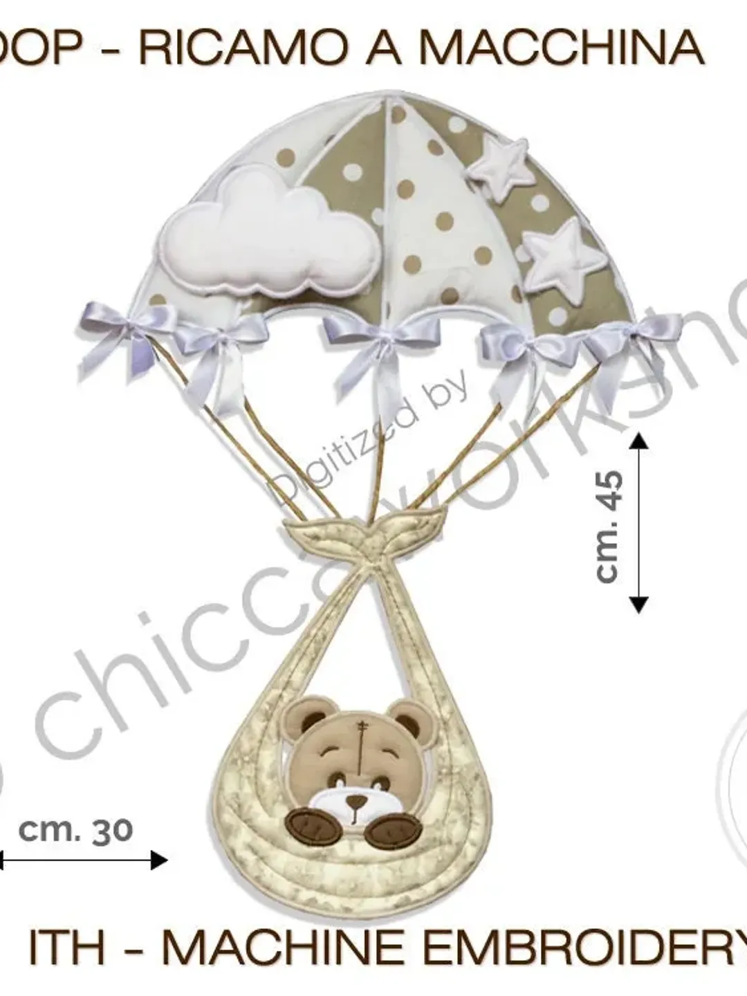 ITH Ghirlanda Paracadute - Ricamo a macchina con tutorial