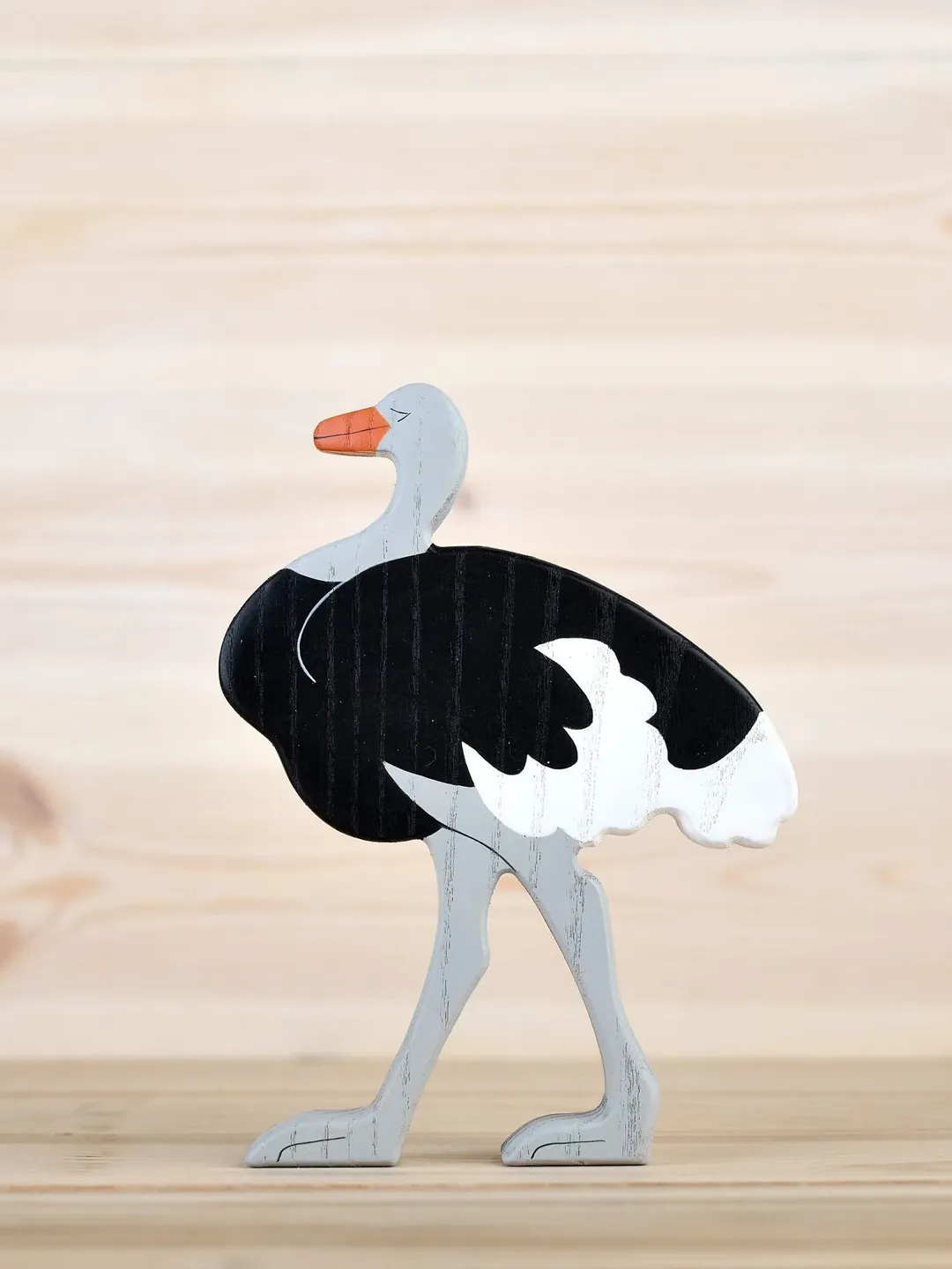 Wooden Ostrich toy Safari animals Camel-bird figure