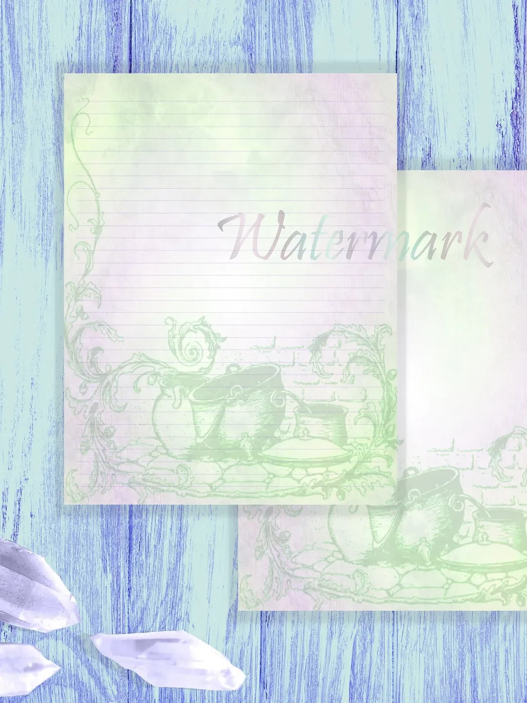 Cauldron Magic Writing Paper | Cauldron Stationery | Potion Making Page | Potion Paper | Green Witchcraft | Letter Writing | Junk Journal