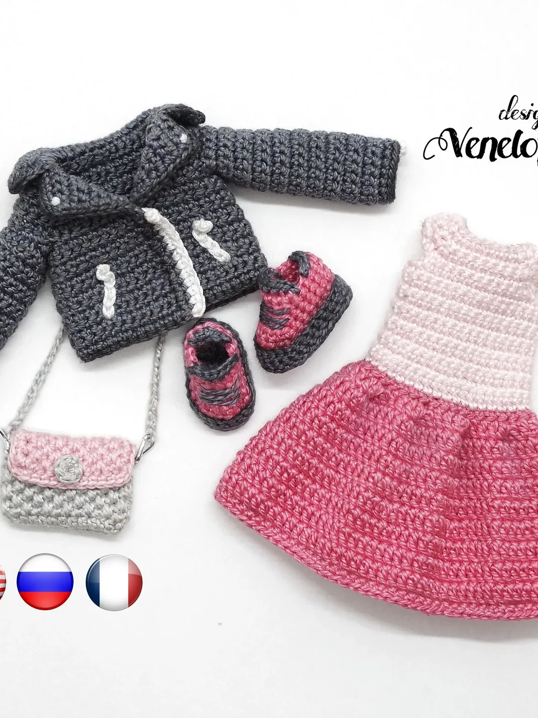 Pattern Crochet Clothes for Amigurumi Doll, crochet clothing for doll, amigurumi crochet pdf tutorial