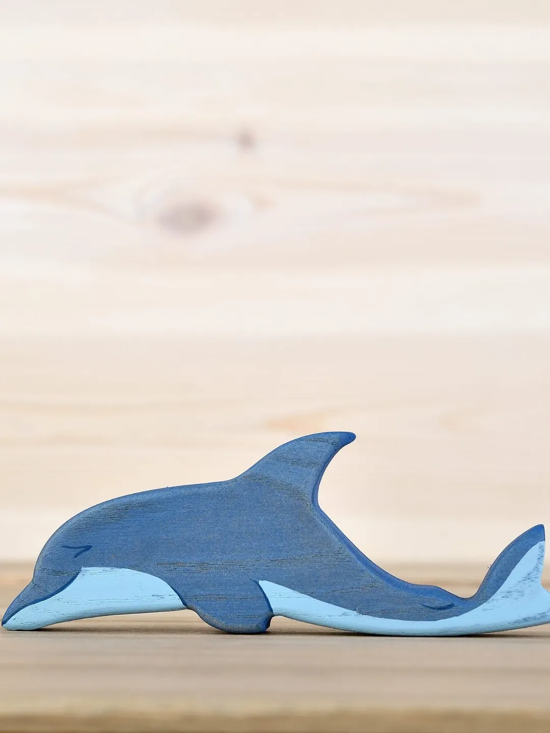 Wooden dolphin figure toy Marine animals