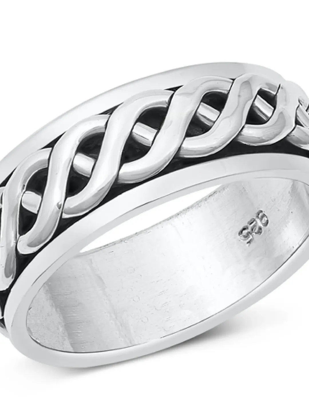 Spinner Ring for Men, Silver Ring for Men, Sterling Silver Spinner Men's Ring, Band, Chain Ring, Boyfriend ring, Men's Jewelry #Fidget