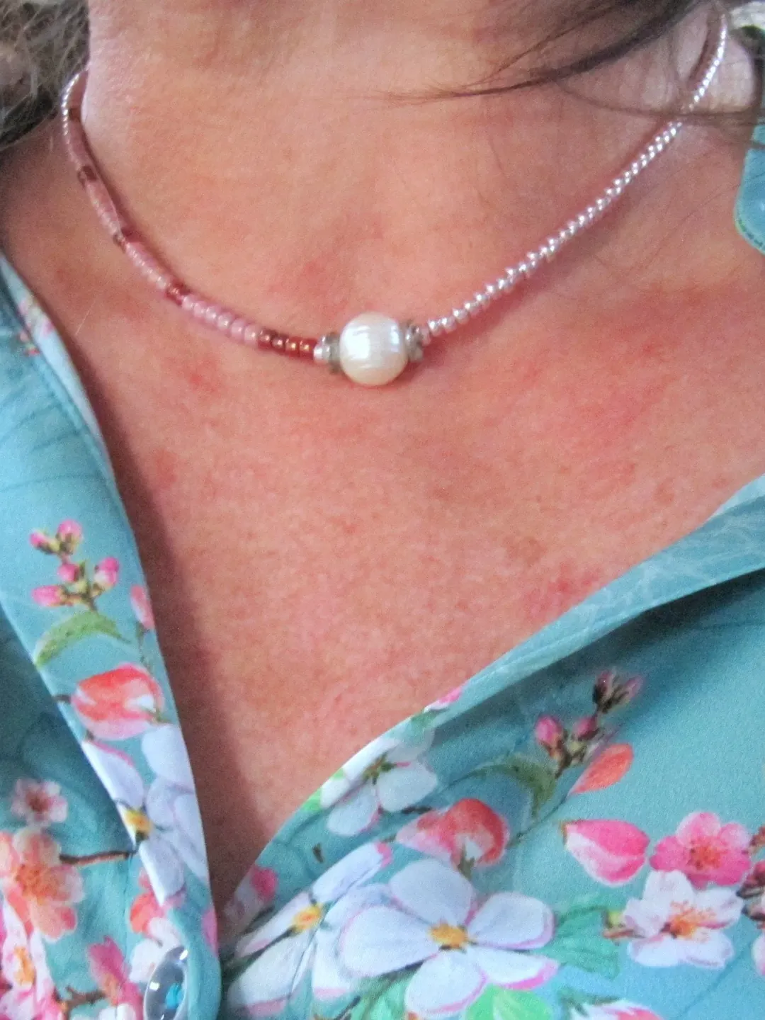 necklace boho/ chic rocailles kristall choker pearl adjustable Necklace