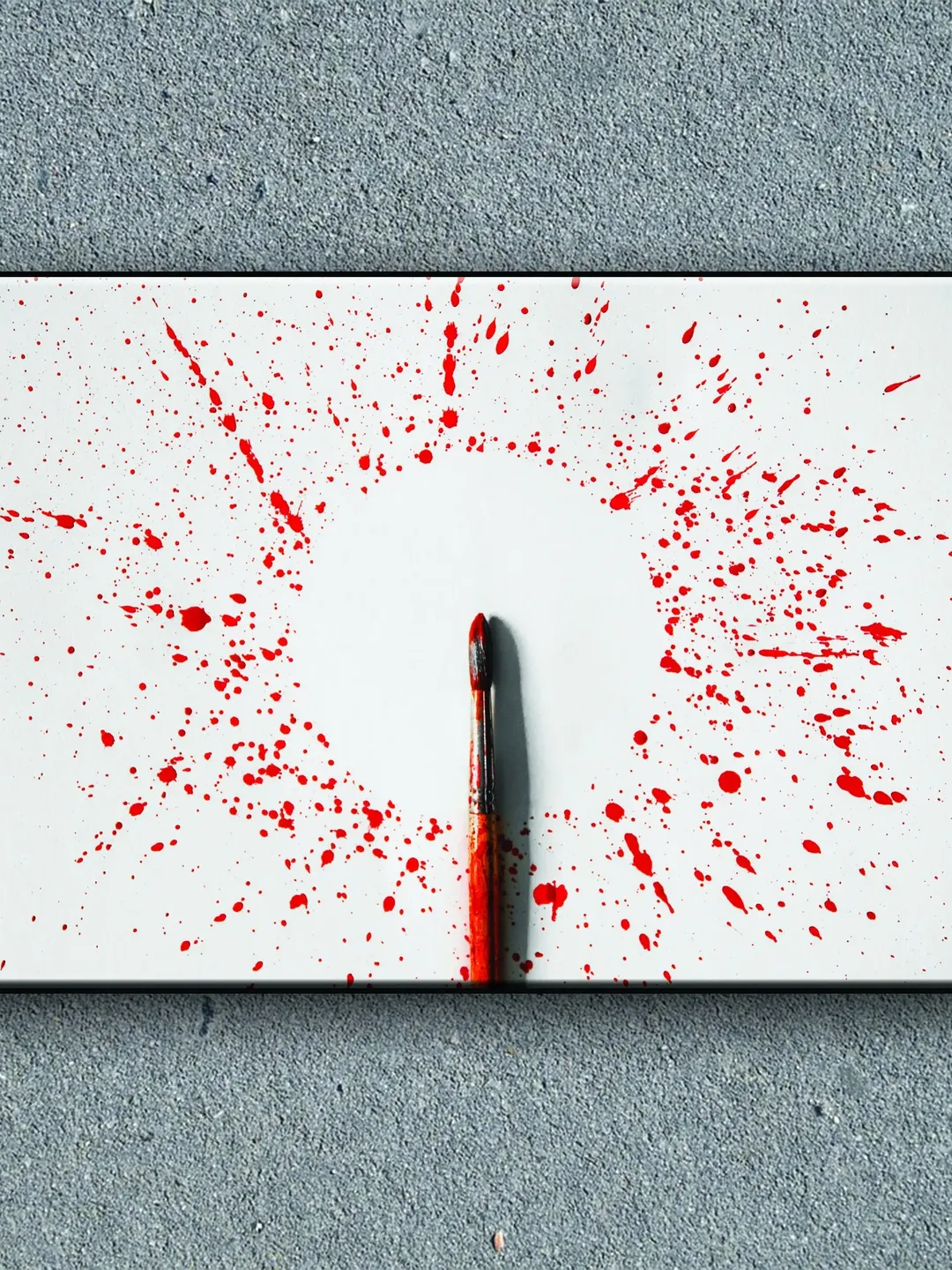 Paintbrush Print on Canvas , Floating Frame Option, Modern Wall Art, Extra Large Canvas Wall Art