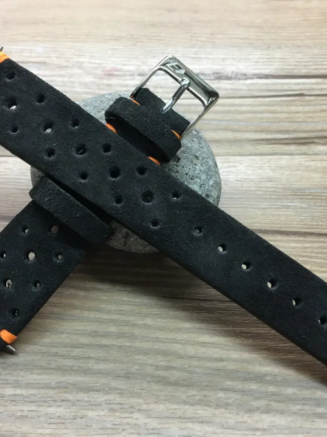 Leather watch strap, Leather watch band, Suede grey, Rally Watch strap, Racing watch band, 20mm watch band, FREE SHIPPING