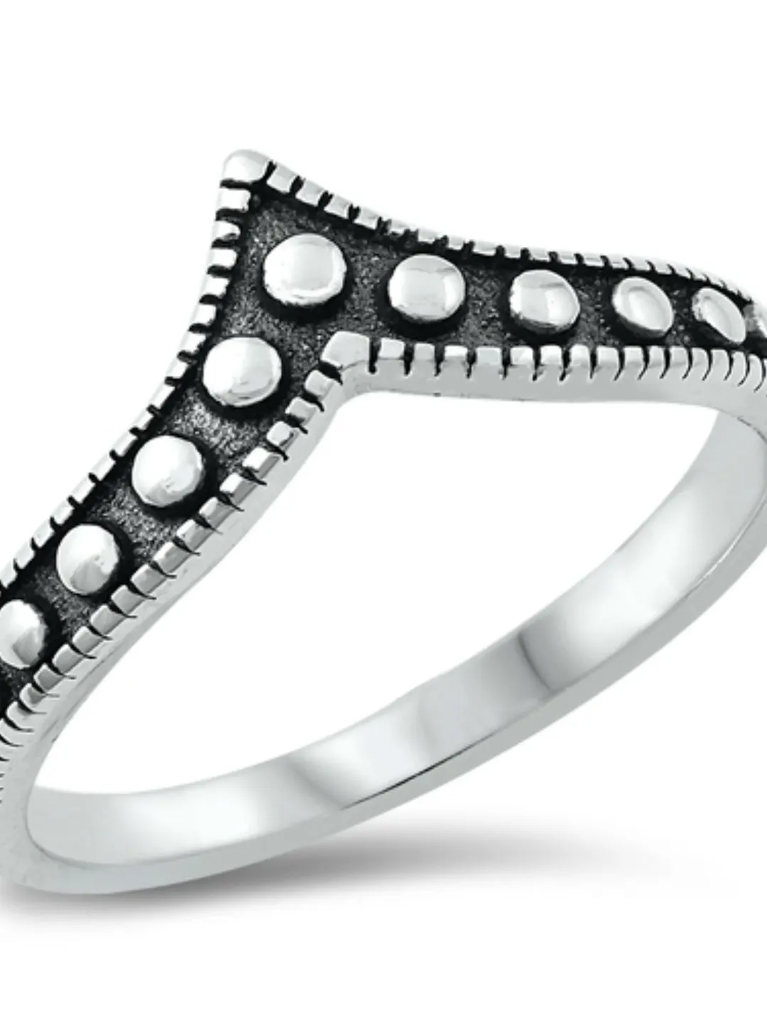 Thumb Ring Sterling Silver Thumb Ring Chevron V Toe Ring Pinky Ring Gift for Women Antique Patina Size 4 to 10.5