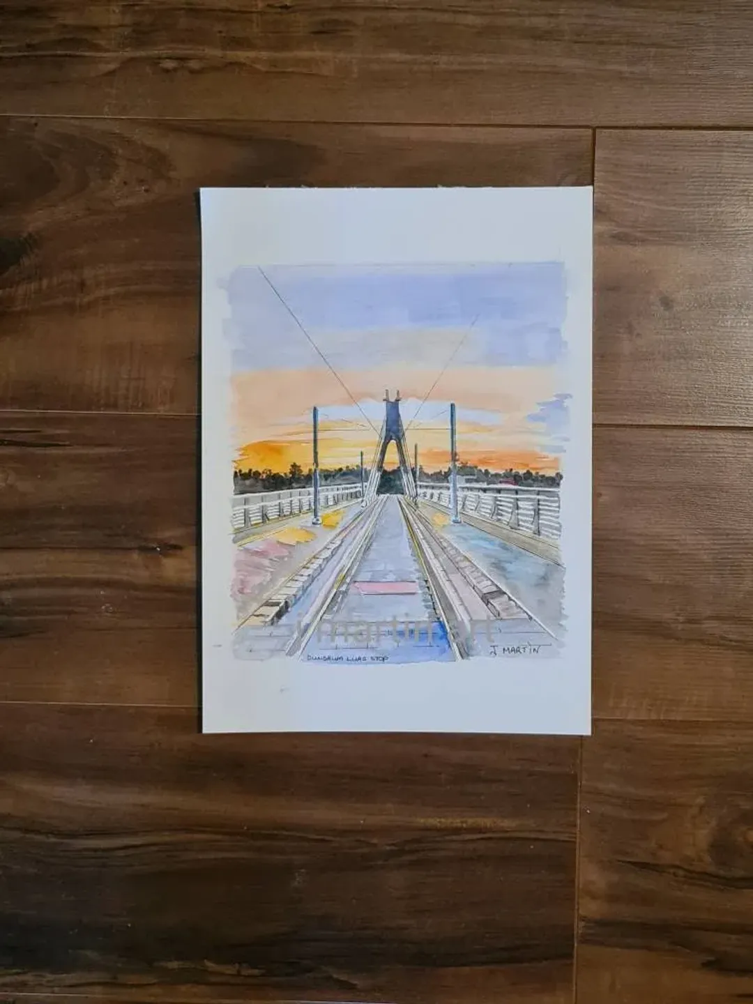 Luas Line Dundrum, Watercolour Dundrum, Luas Dublin. unframed, unmounted