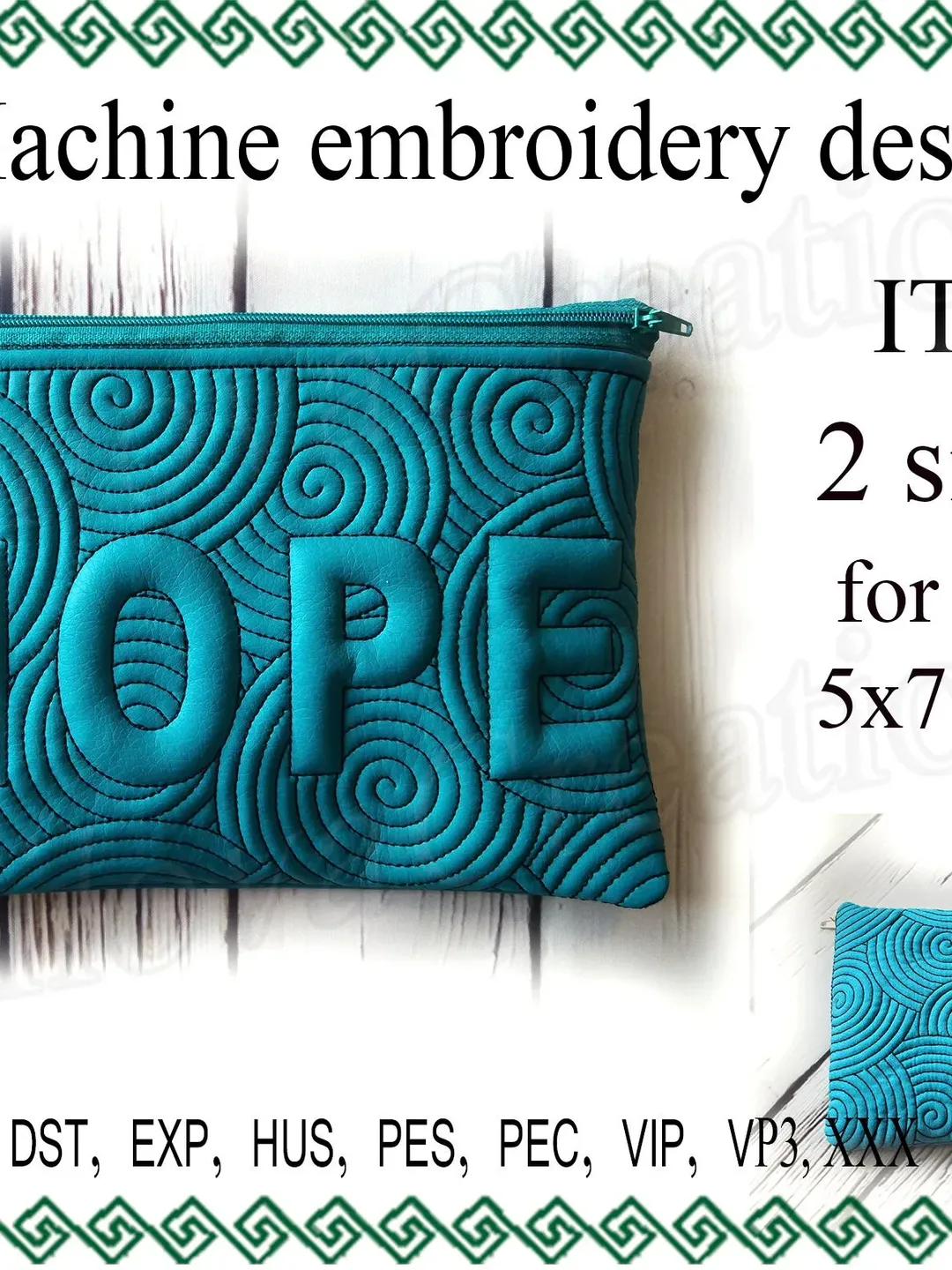 Machine embroidery designs  hope  zippered bag travel zip bag embroidery designs. ITH zippered bag Embroidery Design. File Instant Download