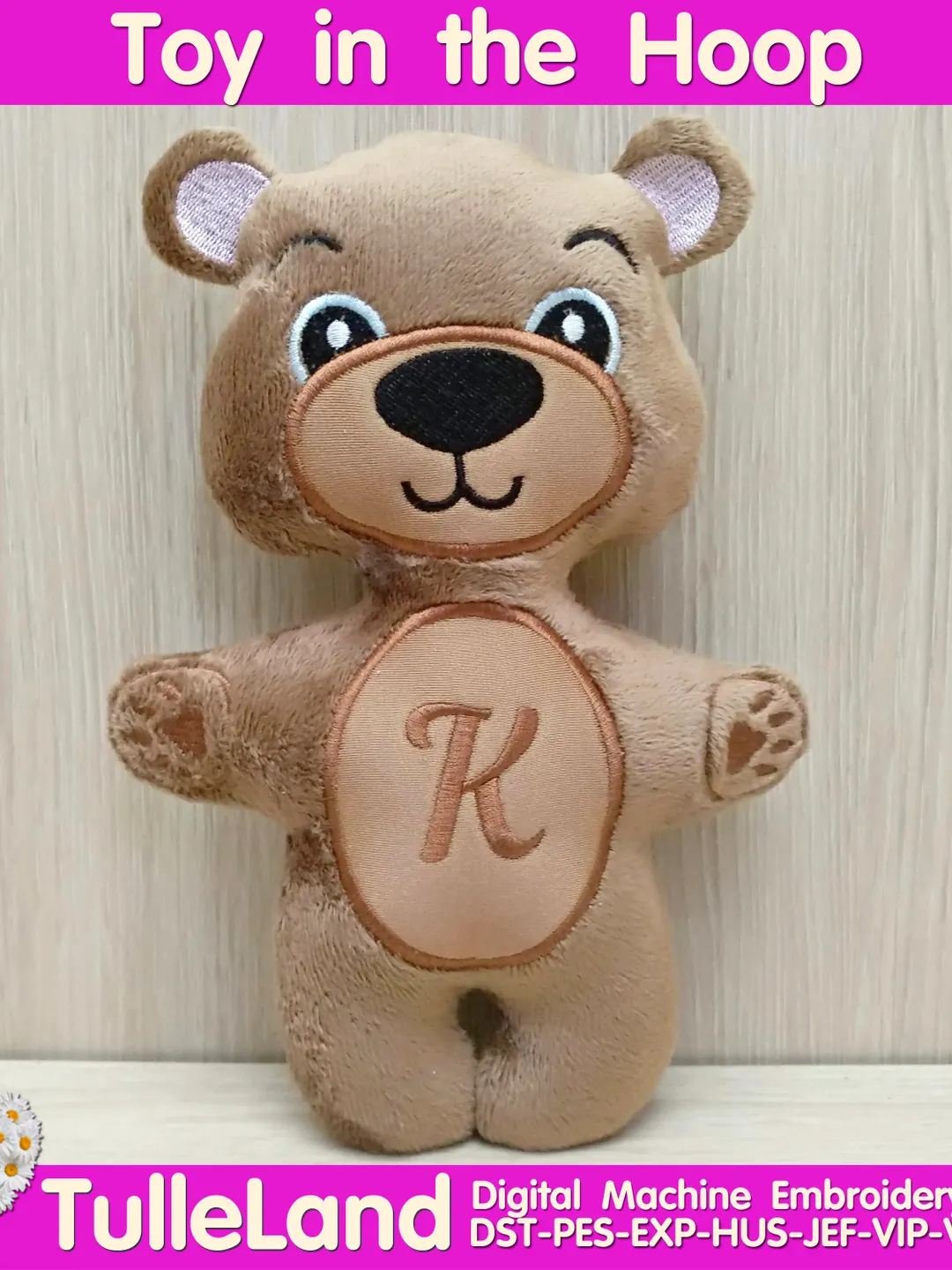 Bear stuffed toy In The Hoop Machine embroidery design Bear stuffed toy ITH Pattern Machine embroidery design