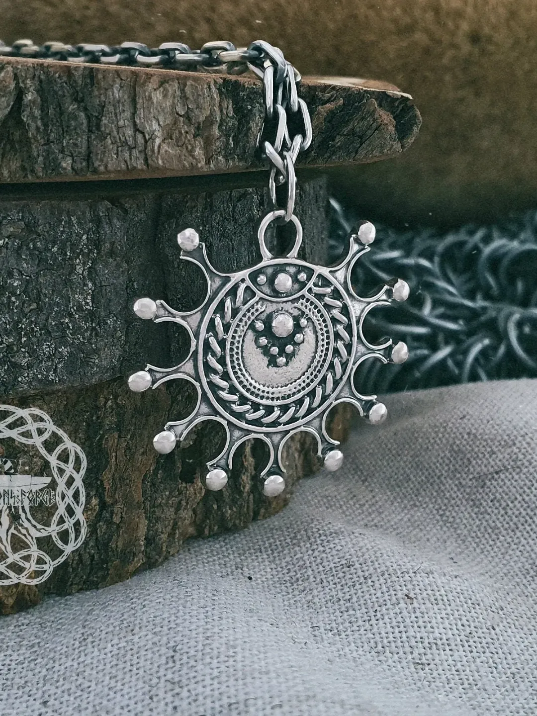 Sun Lunula, Viking Lunula Pendant, Sterling Silver Lunula Necklace, Viking Pendant, Viking Jewelry For Women, Viking Women