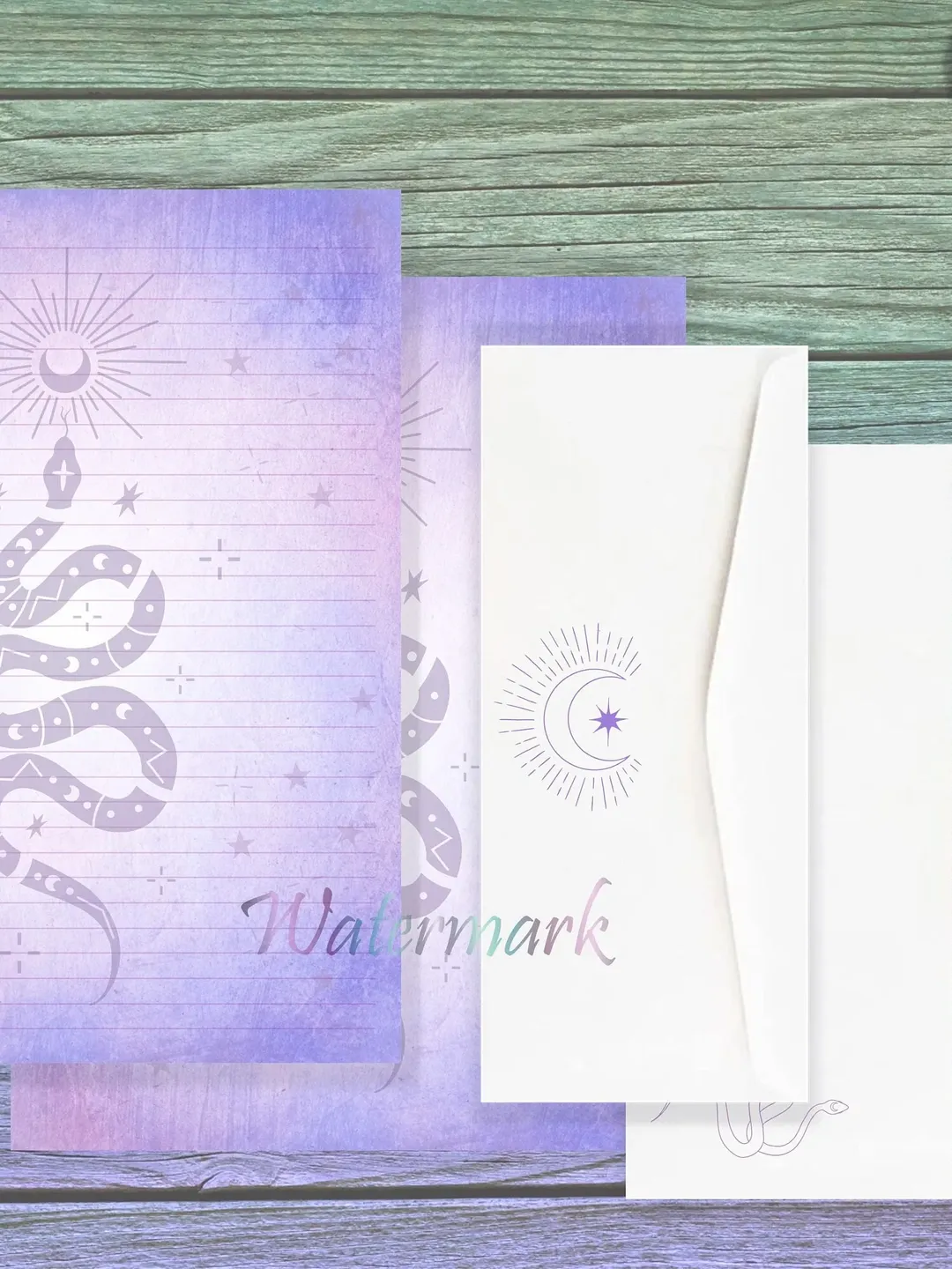 Star Snake Writing Paper | Snake Stationery Set | Hekate Paper | Moon Writing Pages | Snake Letter Paper | Snake Journal Page | Spell Paper