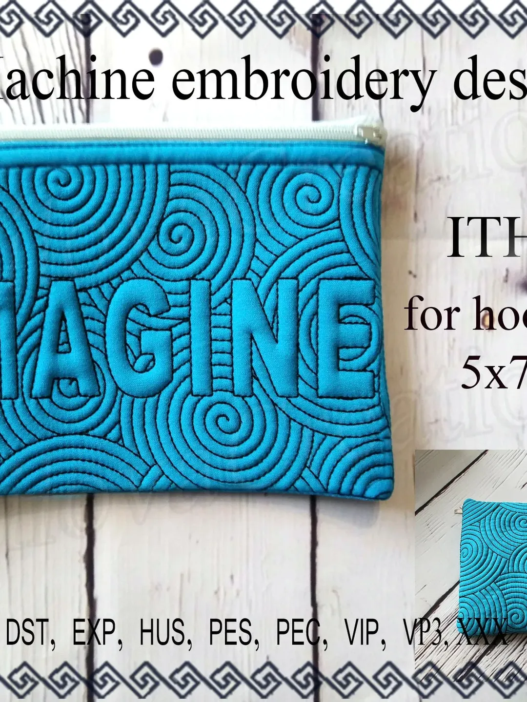 Machine embroidery designs .  zippered bag travel zip bag embroidery designs. ITH zippered bag Embroidery Design. File Instant Download