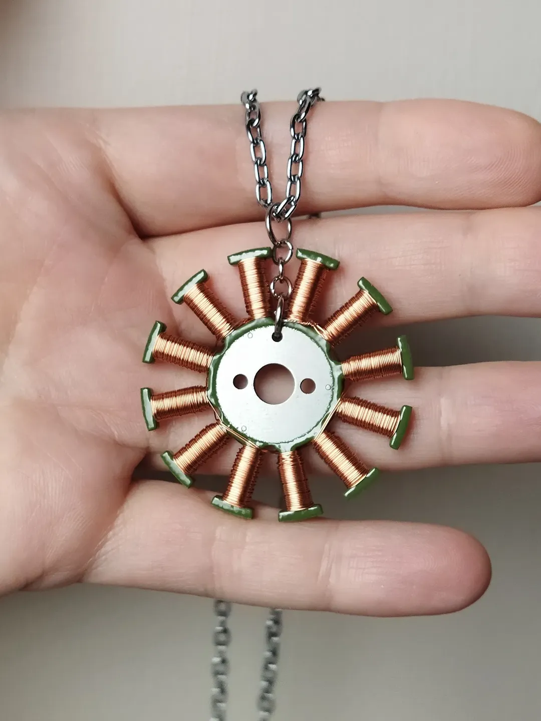 Cyberpunk necklace copper wire wrapped Futuristic necklace recovered Gift for cyberpunk girlfriend