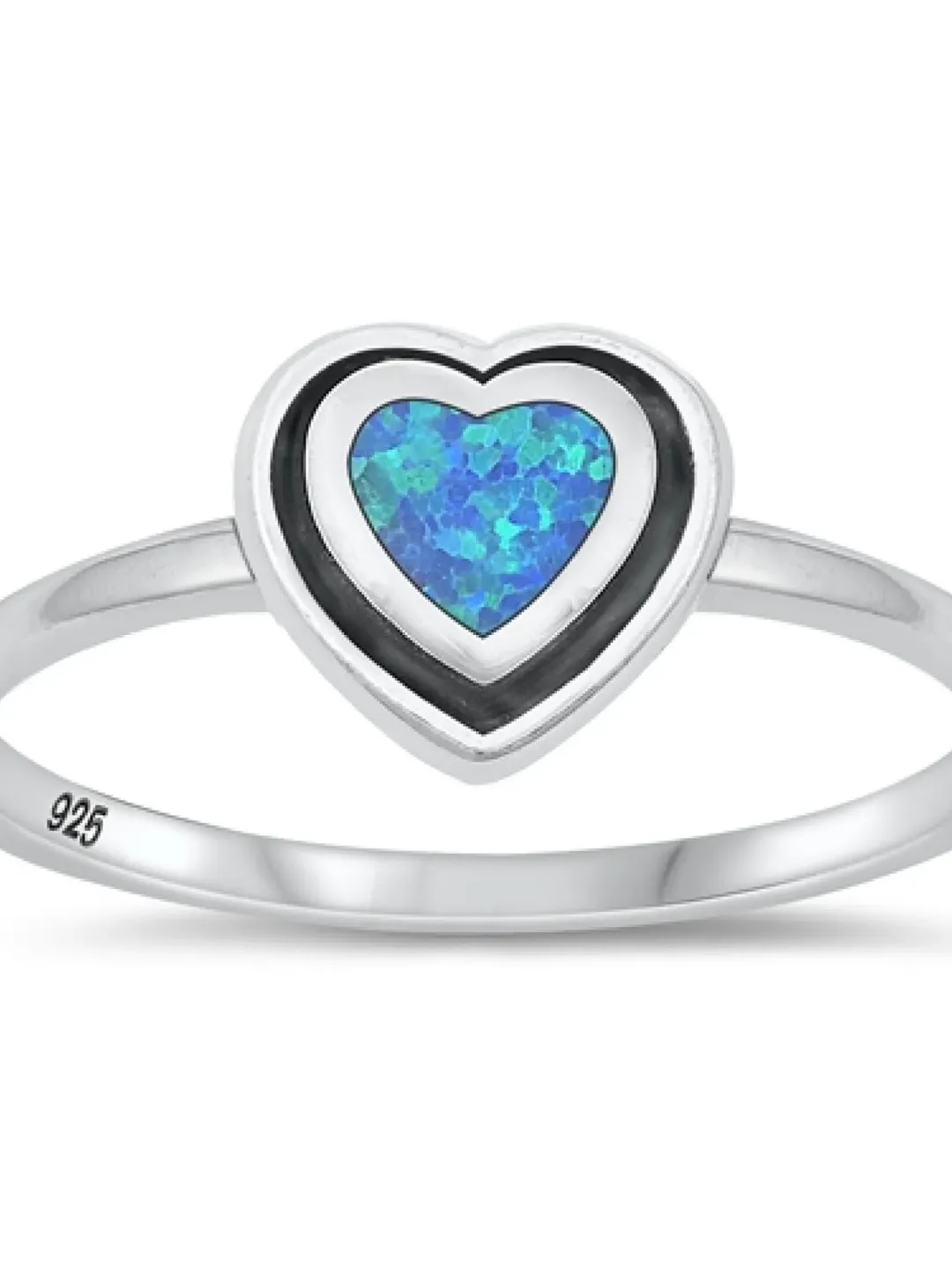 Blue Opal Heart Stone Ring, Blue Opal Toe Ring, Blue Opal Thumb Ring, Pinky ring Size 4 to 10