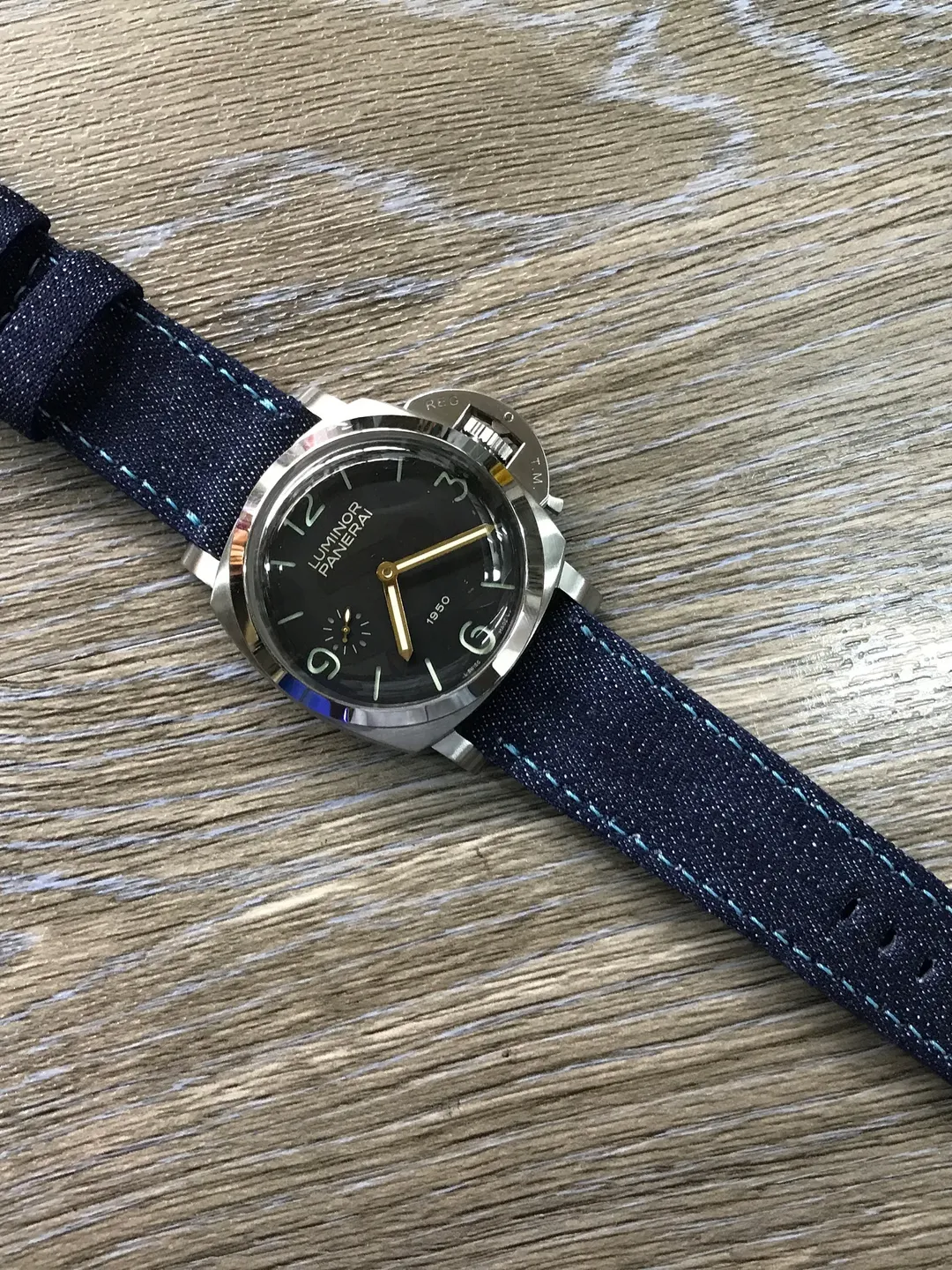 leather watch strap, Denim watch band, Denim watch strap, 26mm Blue watch band for men, 26mm watch strap, 24mm strap, watch band