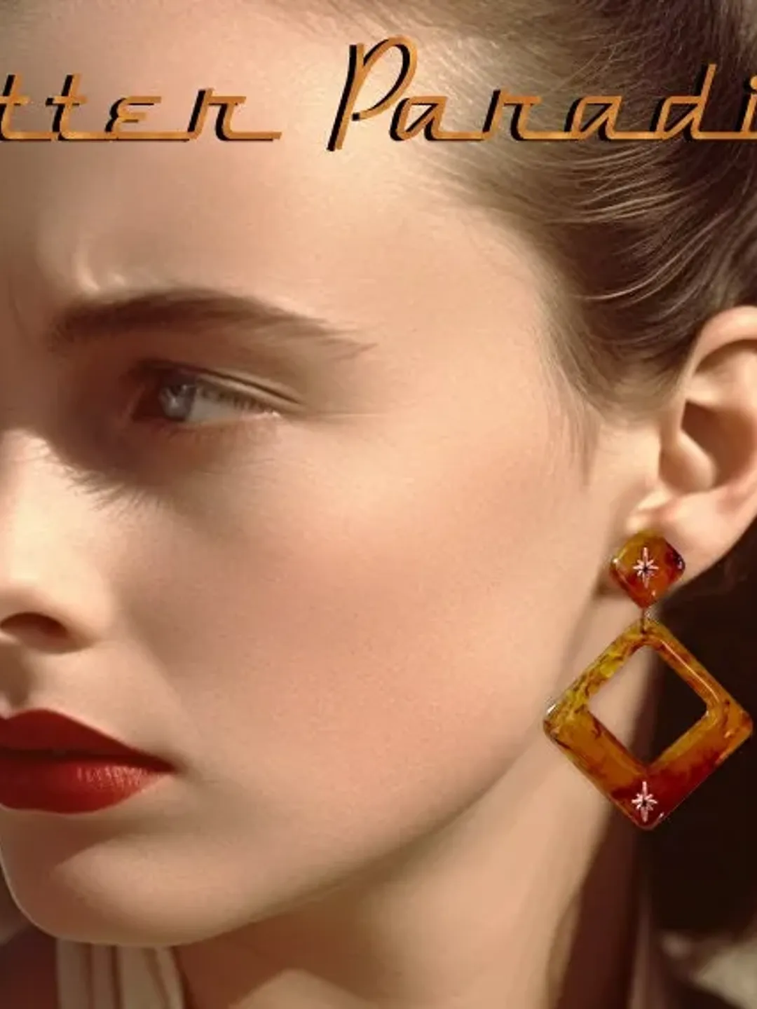 Atomic Square Hoops Mapple - Earrings - Tortoise Earrings - Starlite Motel - 1950s - Retro Jewelry - Vintage Inspired - Glitter Paradise®