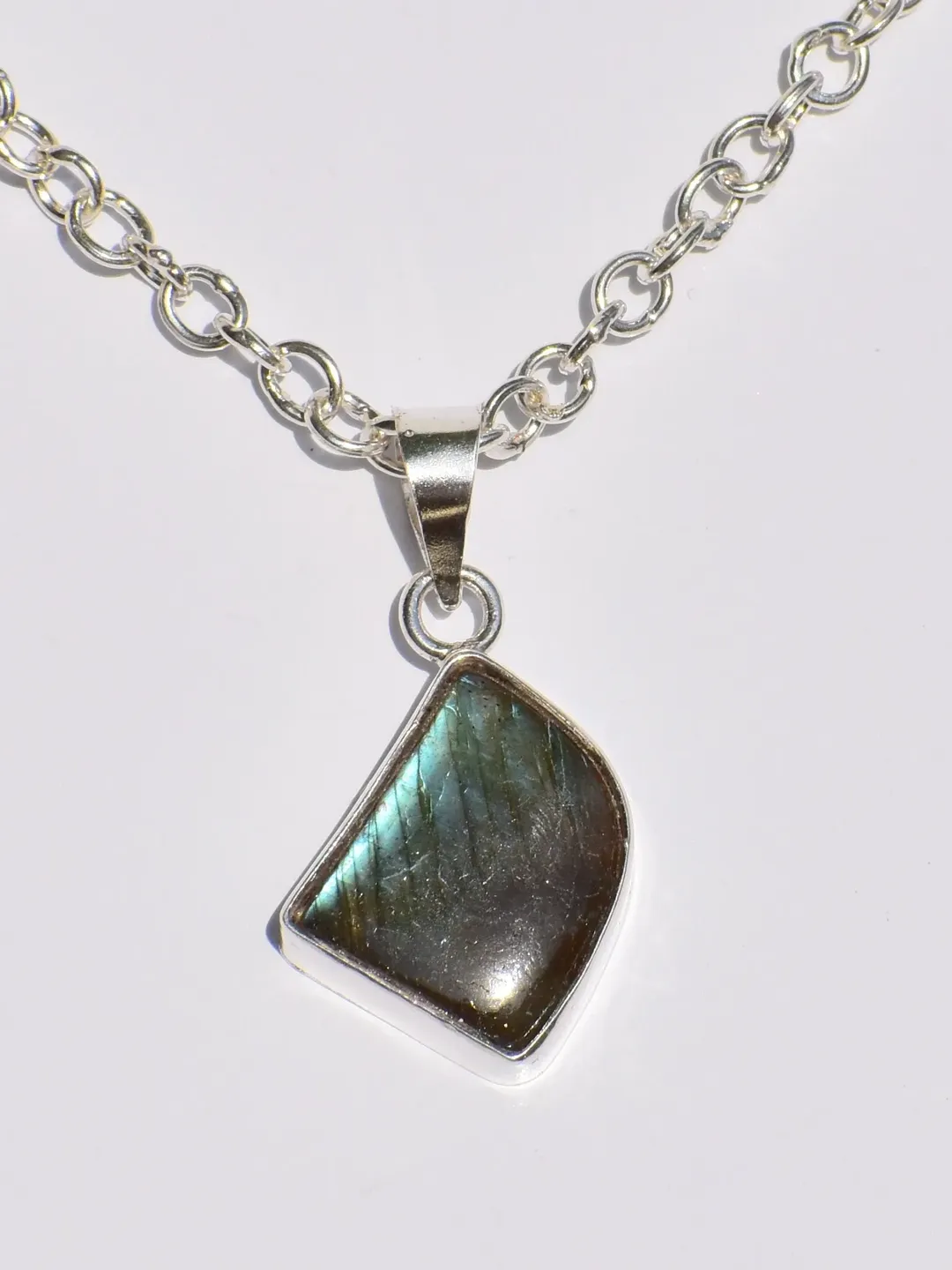 Labradorite Pendant, 925 Sterling Silver Pendant, Silver Necklace, Blue Flame Labradorite Pendant, Unique Shape Pendant, Women Accessories