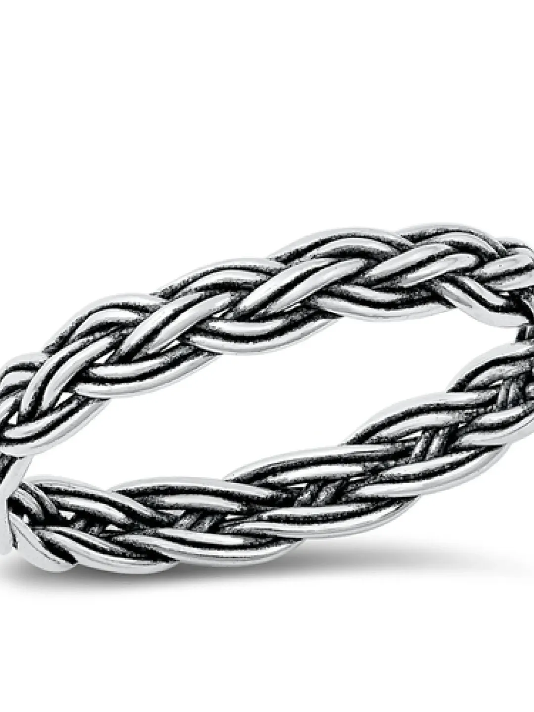 Sterling Silver braid thumb ring, sterling silver stacking ring, Braid twist silver ring Unisex