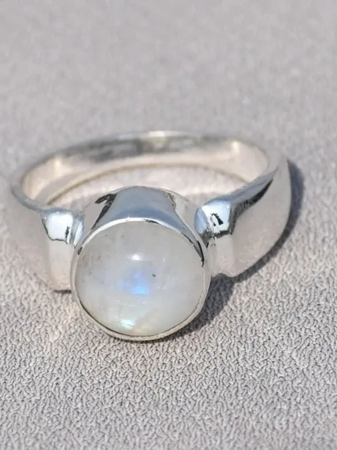 Natural Rainbow Moonstone Ring, June Birthstone, 925 Sterling Silver Ring, Natural Stone Ring, Promise Ring, Etsy Ring, Moonstone Jewelry