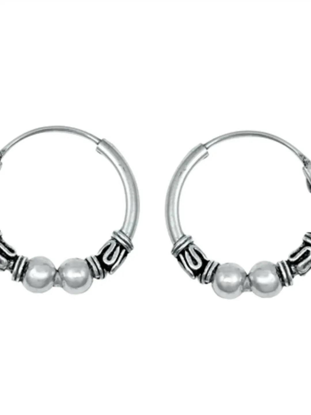 Small Hoop earrings · Bali Hoop Earrings · solid 925 Sterling Silver hoop Loop earrings · Sterling Silver Cartilage hoops · 3mm thick 14mm