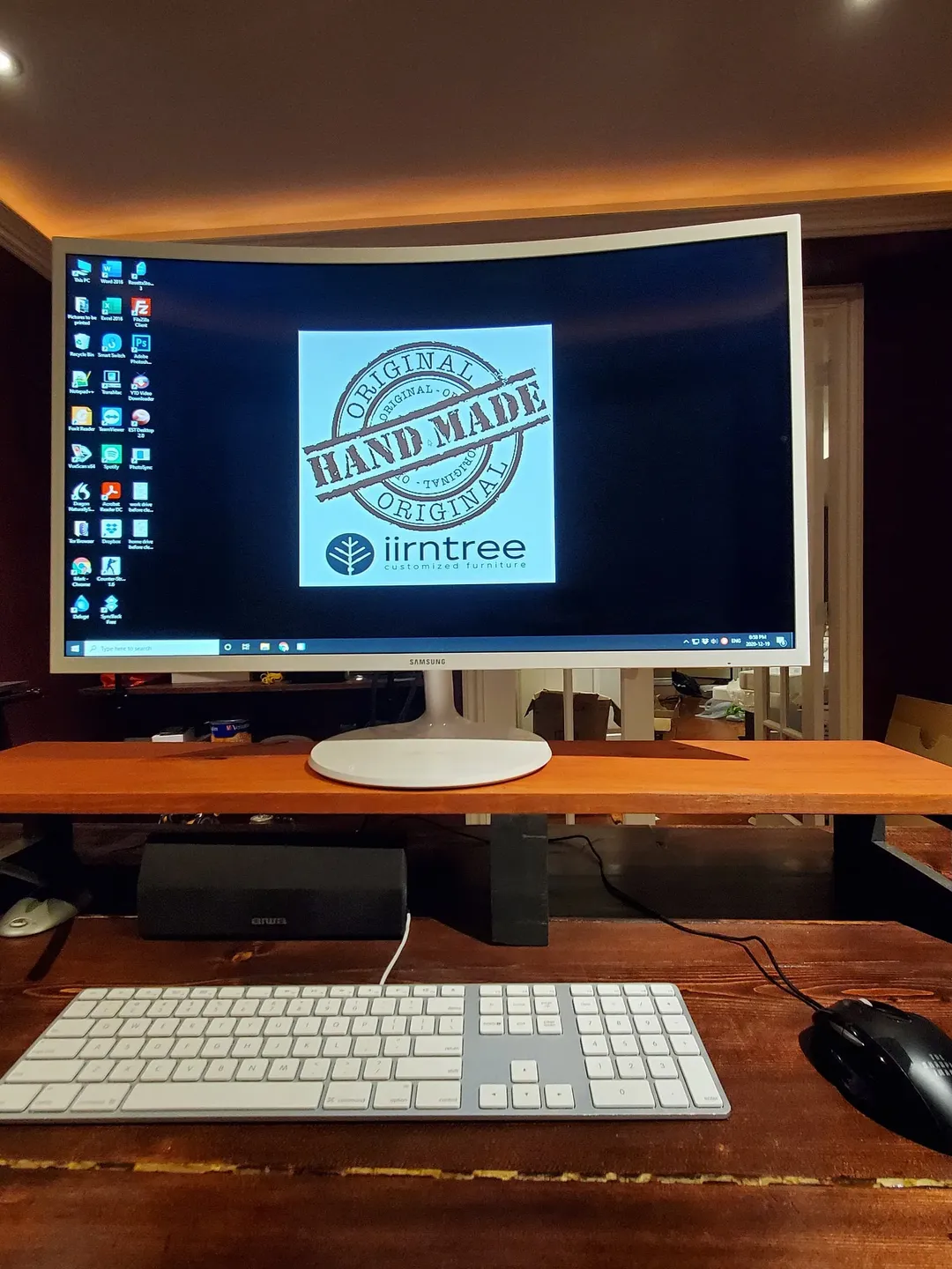 Monitor Stand | Computer Display Stand | Solid Wood Stand | Double Monitor Stand | iMac Stand | Wooden Riser Monitor TV Printer | Platform