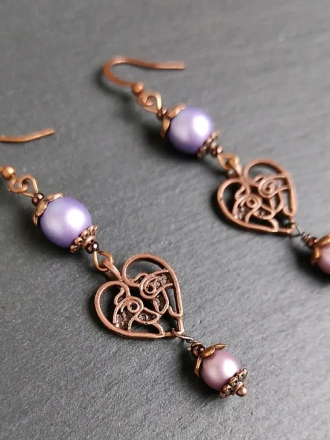 Art Nouveau earrings with birds in boho dangle earrings drop earrings chic style